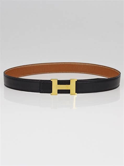 hermes 24mm black box gold courchevel constance h belt